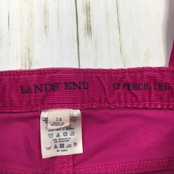 Lands End Pink Corduroy Pencil Leg Jeans - Picture 2 of 4